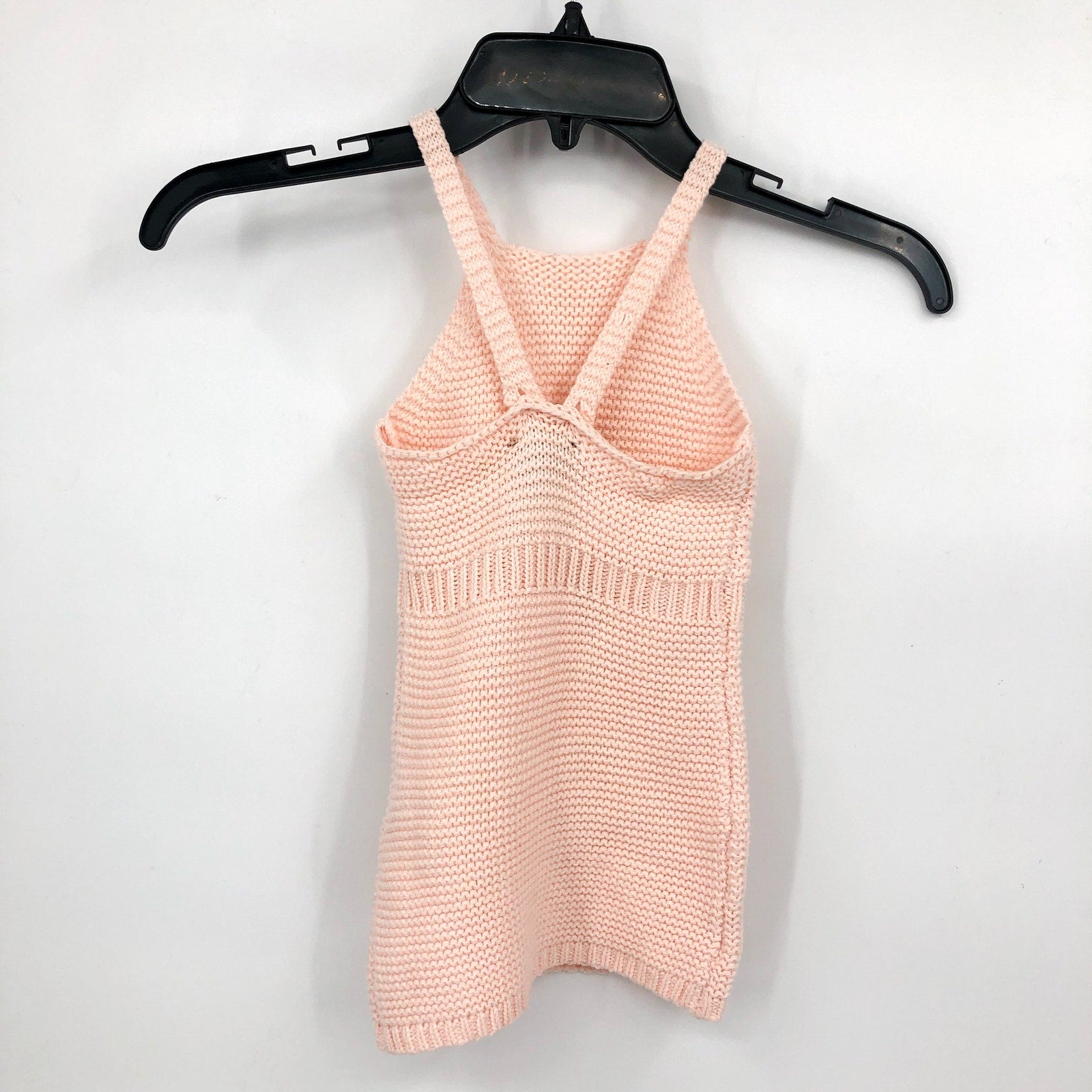 BARDOT Baby Girl Andi Knit Dress 12-18 Months Peach Pink Halter Neck NWT