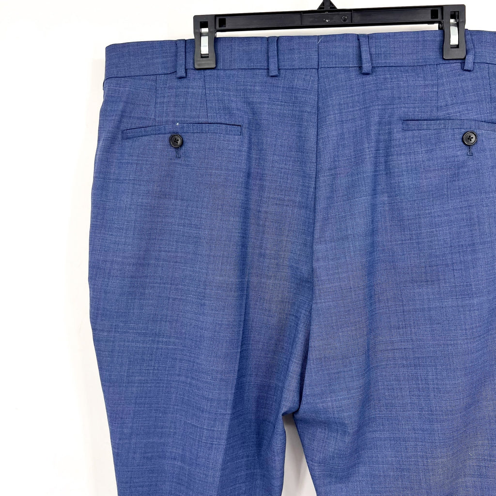 PENGUIN Men's Osman Wool Blend Dress Pants 40x32 Steel Blue Flat Front NWOT