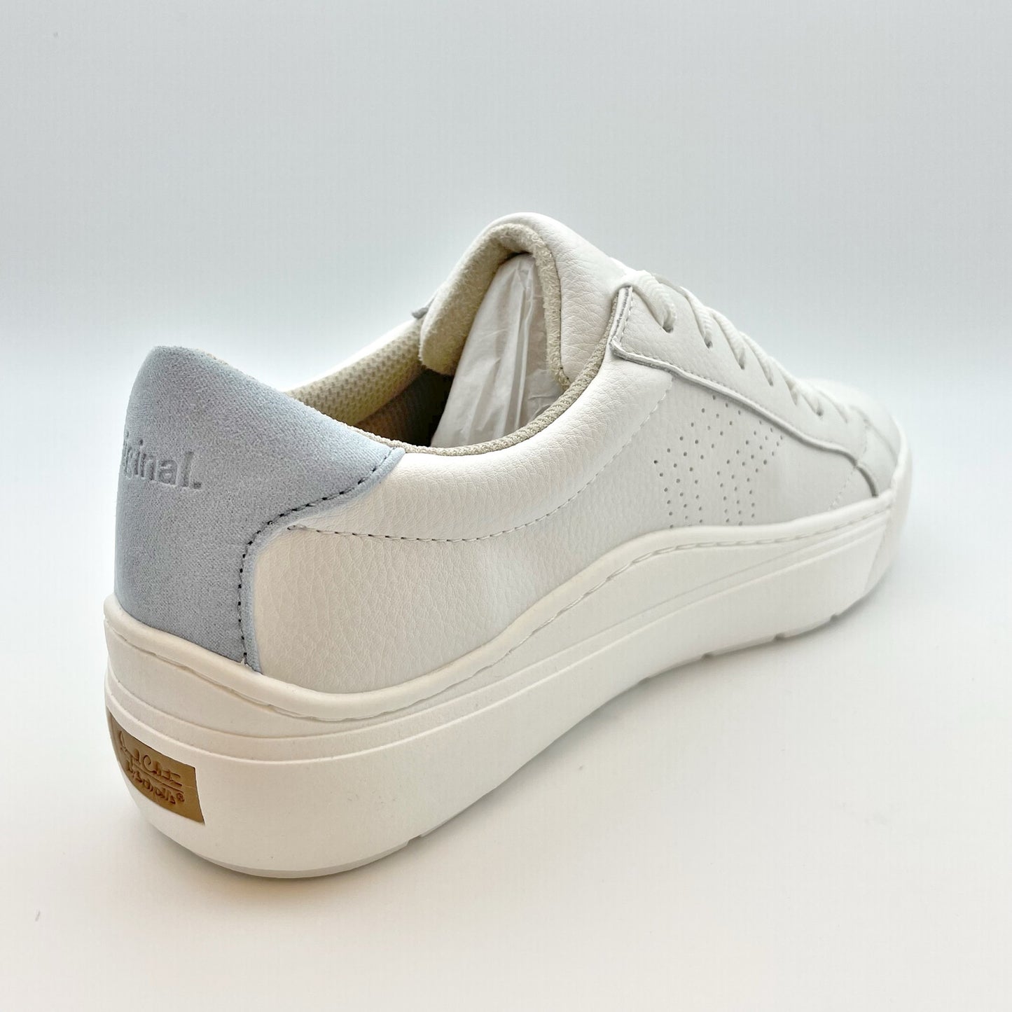 Dr. Scholls Womens Take it Easy Platform Sneaker Size 10 White Blue Leather NIB