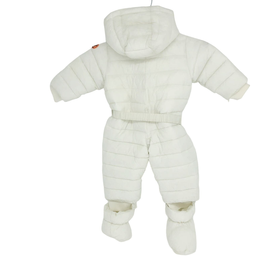 Save the Duck Baby Storm Hooded Snowsuit 6-9 Month White Puffer Winter NWOT