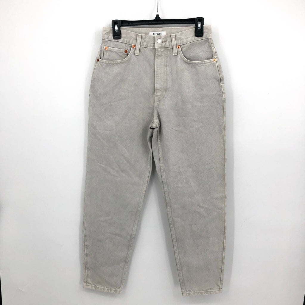 RE/DONE Women's High-Rise Tapered Jeans 2/26 Light Grey Rigid Denim Relaxed NWOT