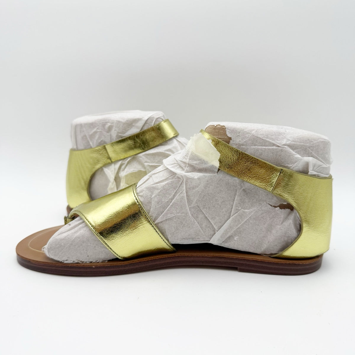 Franco Sarto Womens Ruth Ankle Strap Sandals Size 8 M Green Metallic NIB
