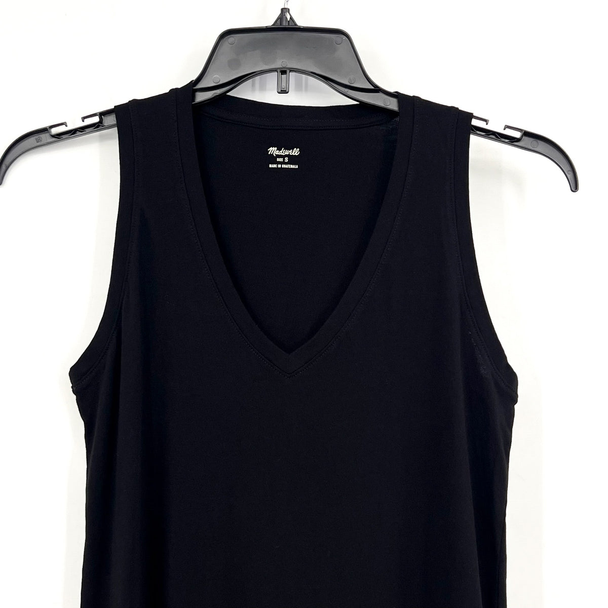 MADEWELL Women's Northside V-Neck Tank Top Small Black Sleeveless NWT