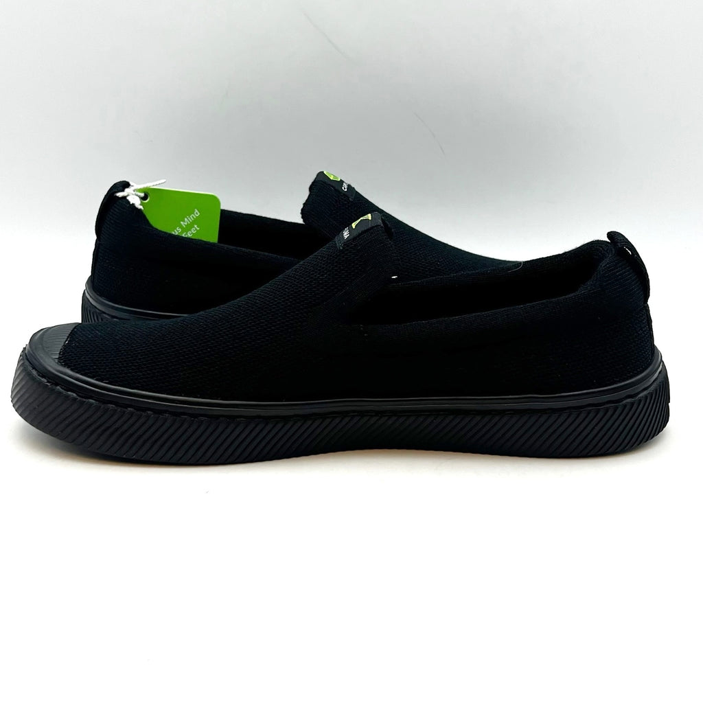 Cariuma IBI Slip On Sneakers Womens 8.5 Mens 7 All Black Knit Bamboo NWOB