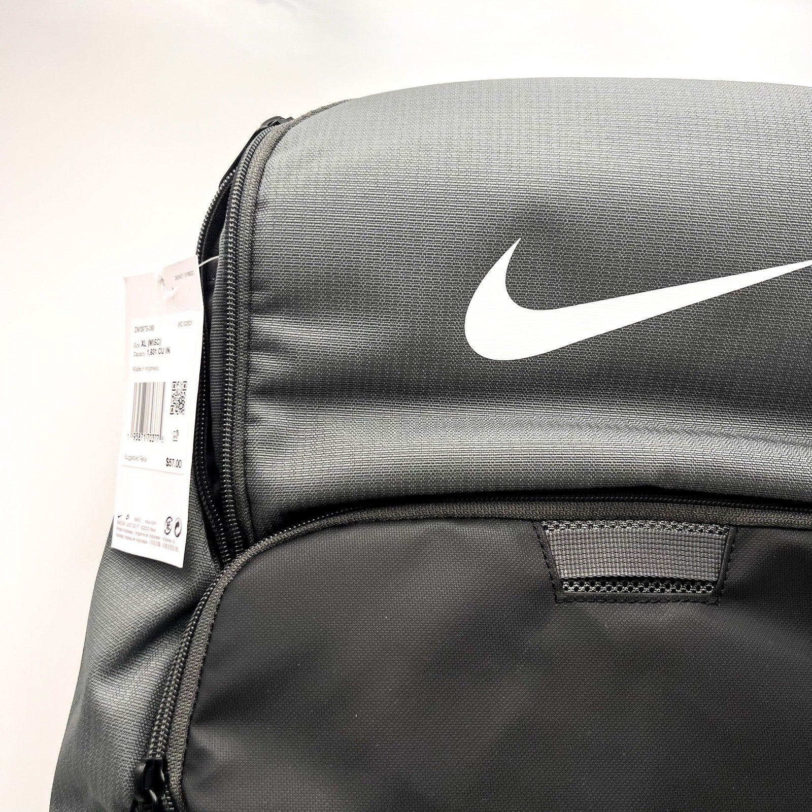Nike Unisex Brasilia 9.5 Training Backpack XL 30L Iron Grey Black White NWT