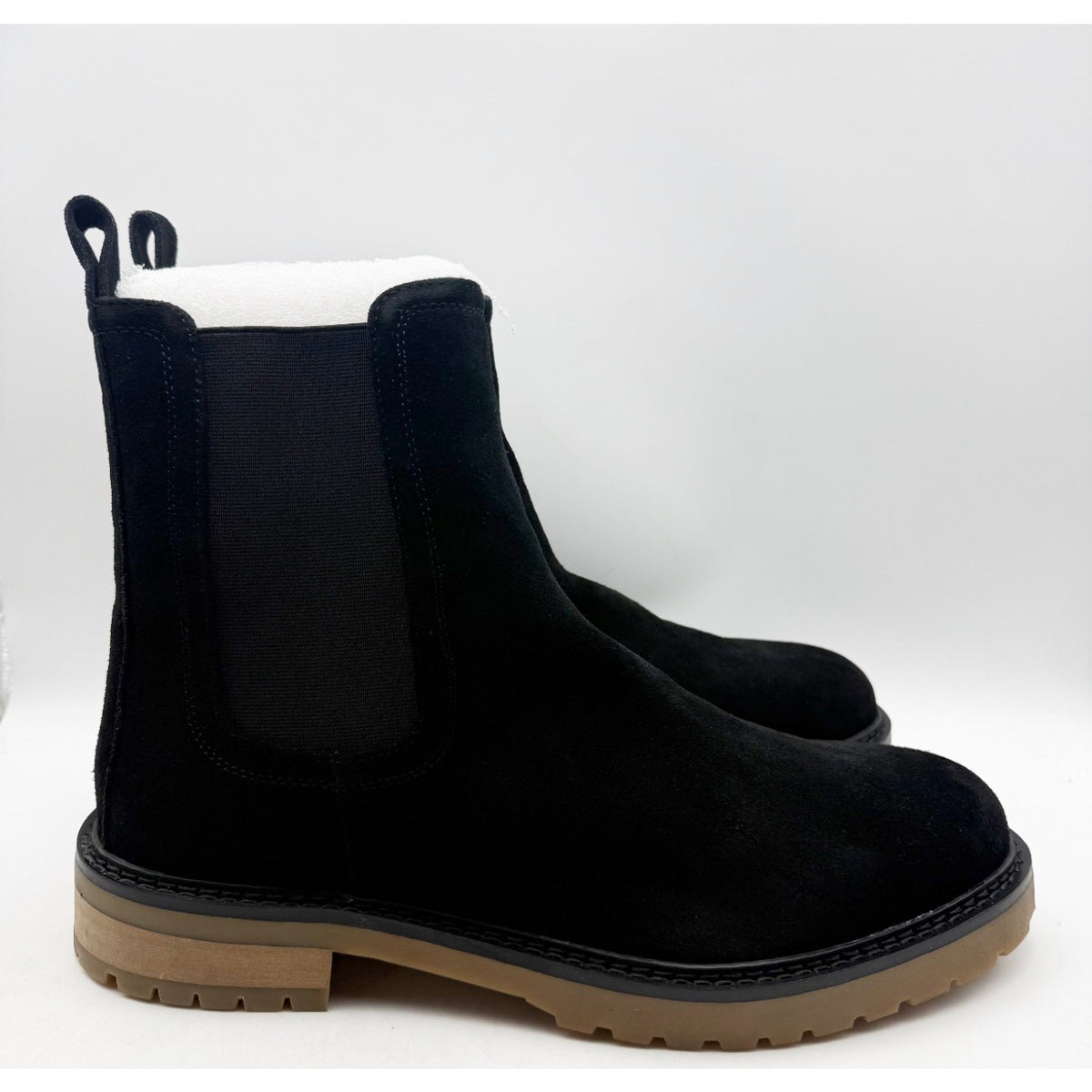 Saint Morta Men's Chunky Chelsea Boots Size 12 EU 46 Black Suede Gum NIB