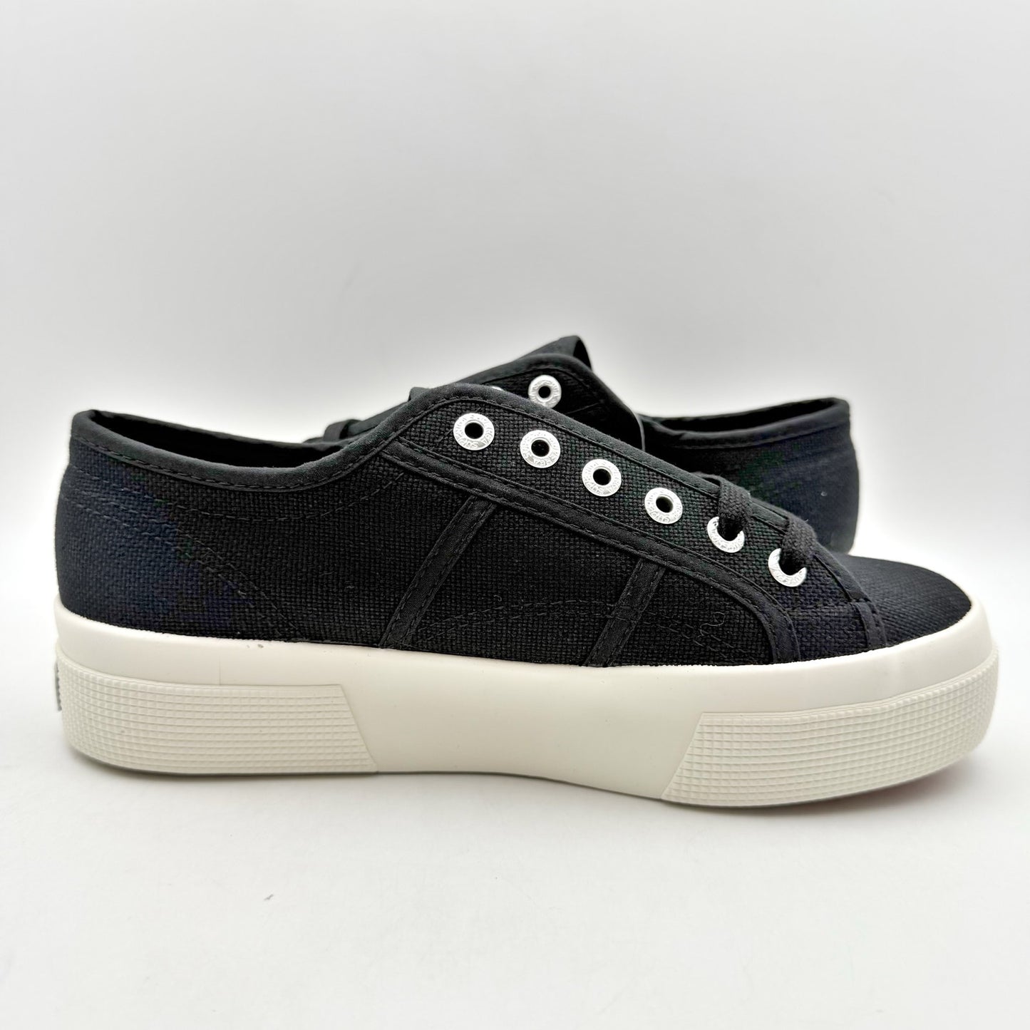 Superga Womens 2740 Platform Sneakers EU 38 US 7.5 Black Canvas NIB