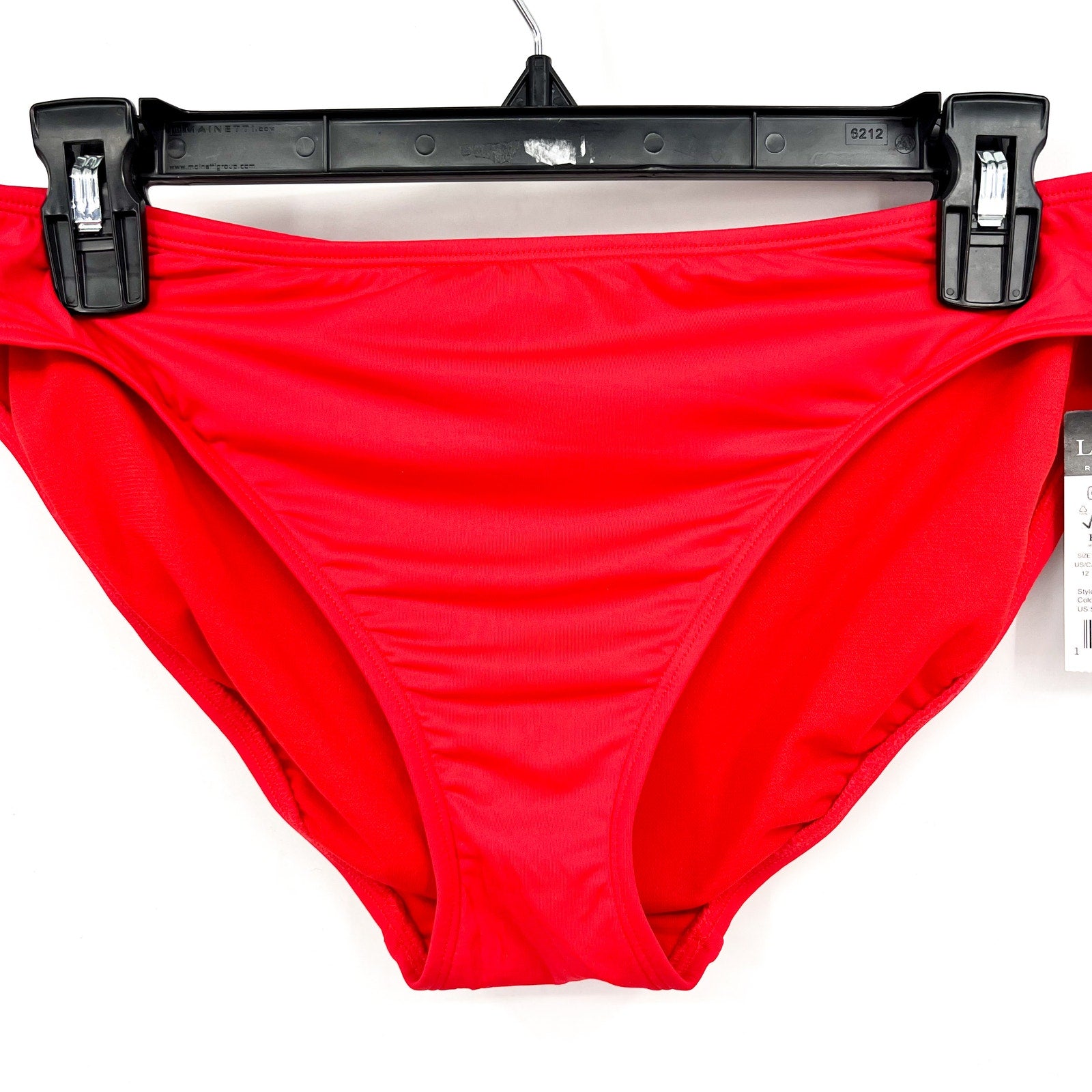 RALPH LAUREN Beach Club Hipster Bikini Swim Bottoms Size 12 Red NWT