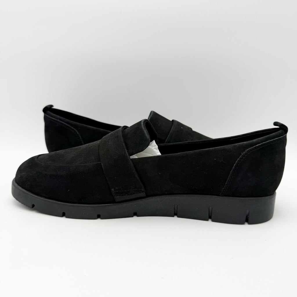 Rockport Womens Ramone Loafers Size 10.5 Wide Black Suede Leather NWOB