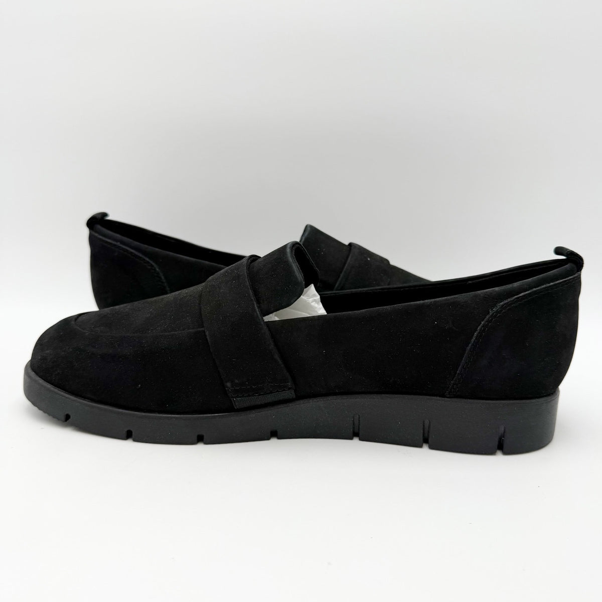Rockport Womens Ramone Loafers Size 10.5 Wide Black Suede Leather NWOB