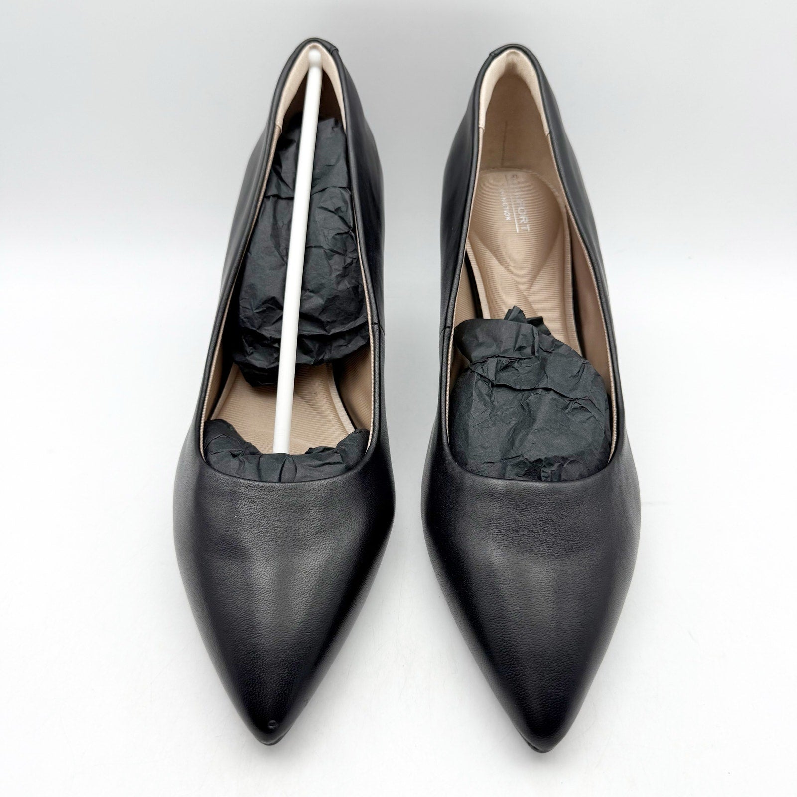 Rockport Womens Cindy Dress Pumps Size 7 Wide EU 37.5 Black Leather Heels NIB