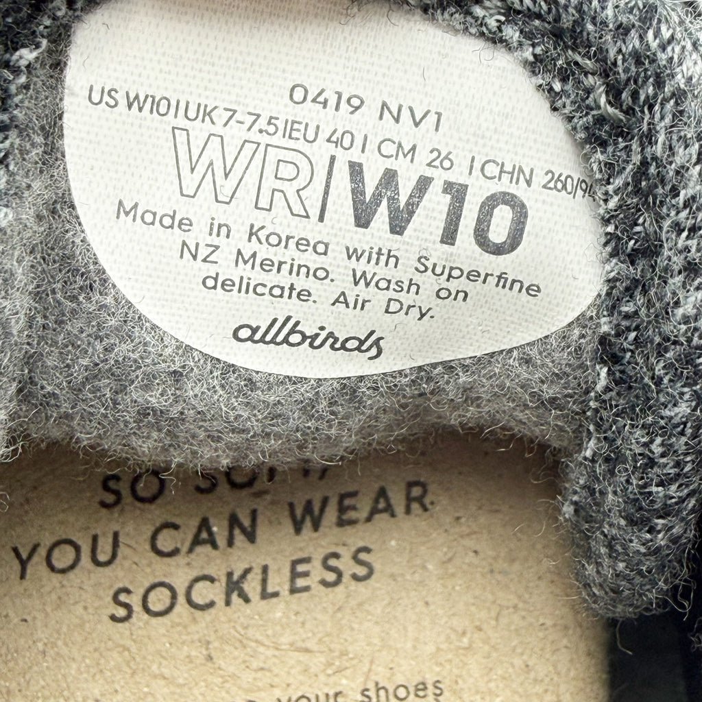 AllBirds Womens Wool Runner Casual Sneakers US 10 EU 40 Natural Grey NIB