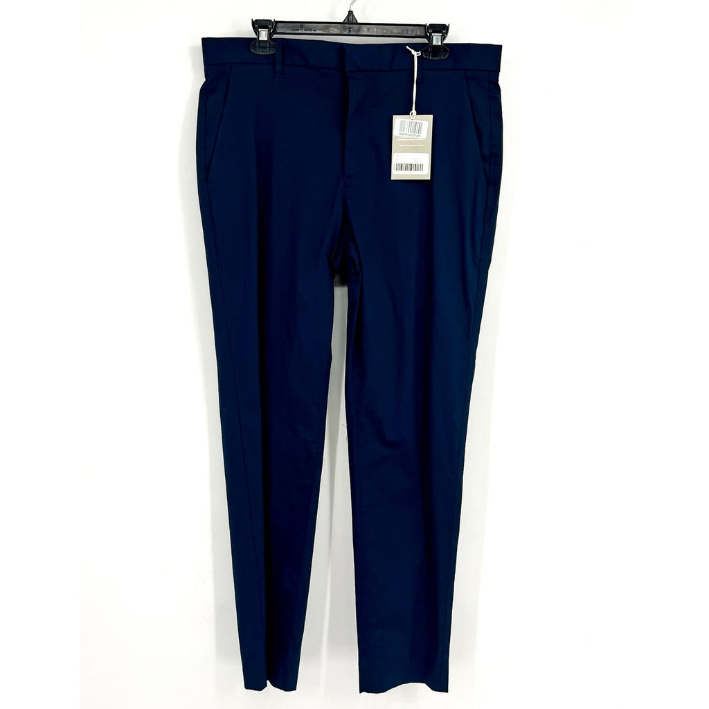 EVERLANE Mens Air Chino Pants 33x32 Navy Blue Stretch Cotton Poplin Slim Fit NWT