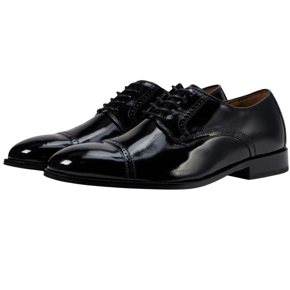 Johnston & Murphy Mens Bradford Oxford Shoes US 13 EEE Black Patent Leather NWOB