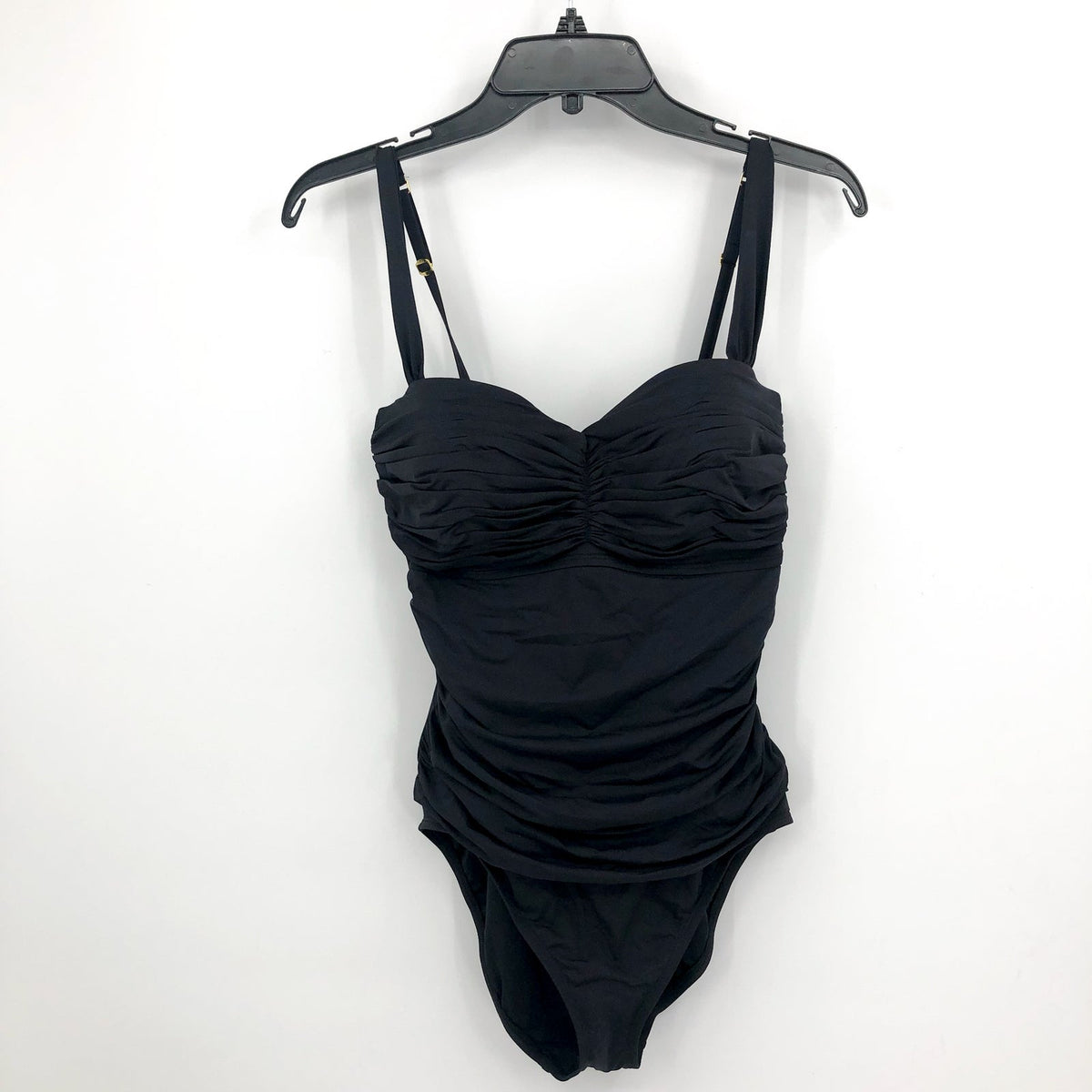 BLEU ROD BEATTIE Kore Bandeau One Piece Swimsuit Size 12 Black NWT