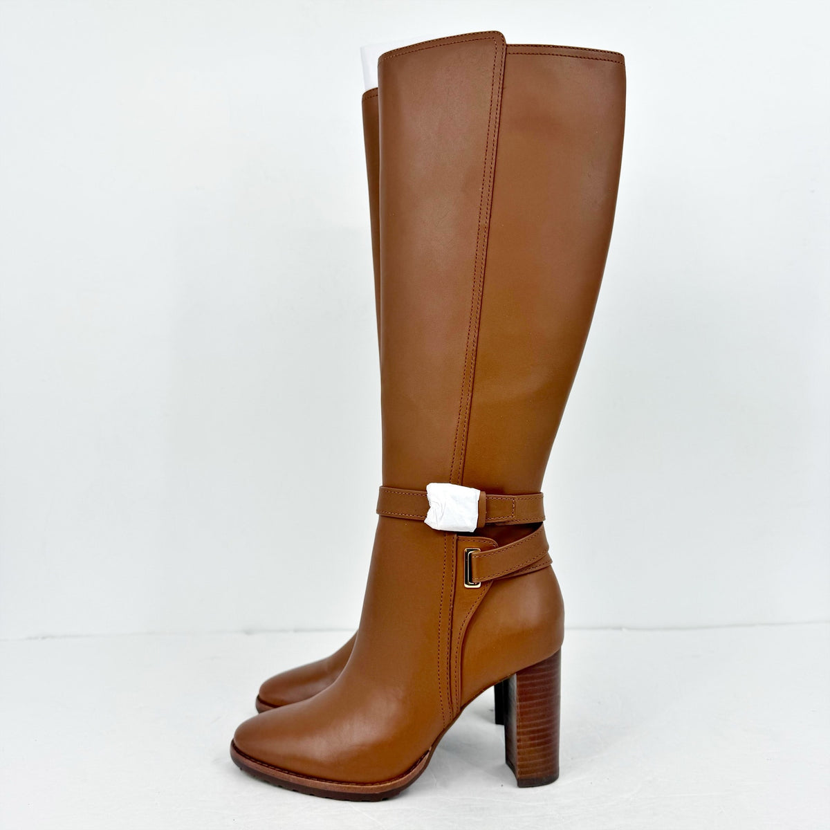 Lauren Ralph Lauren Womens Manchester Knee High Boots Size 5.5 B Tan Leather NIB