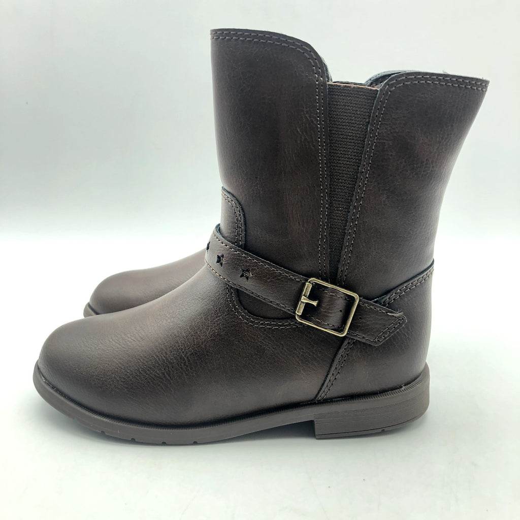 Stride Rite Girls SR Lizz Boots Size 10 Toddler Shoes Brown Faux Leather NIB