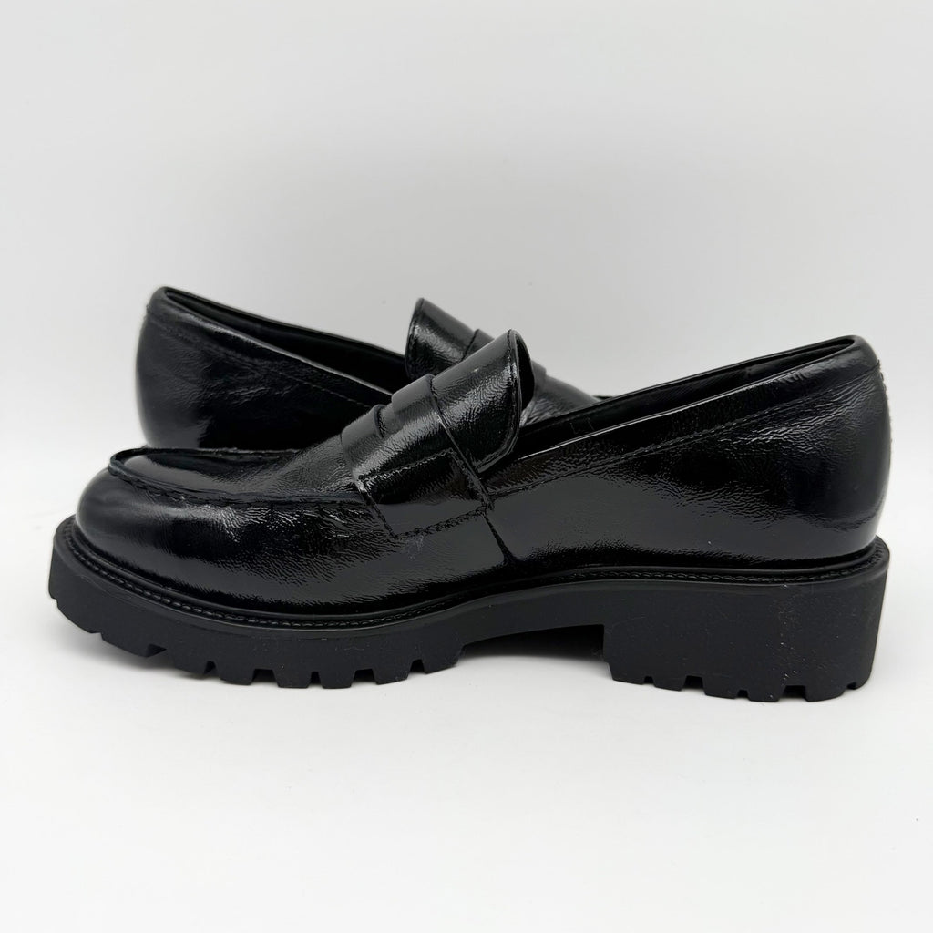 Vagabond Women Kenova Penny Loafers EU 40 US 10 Black Crinkle Leather NIB