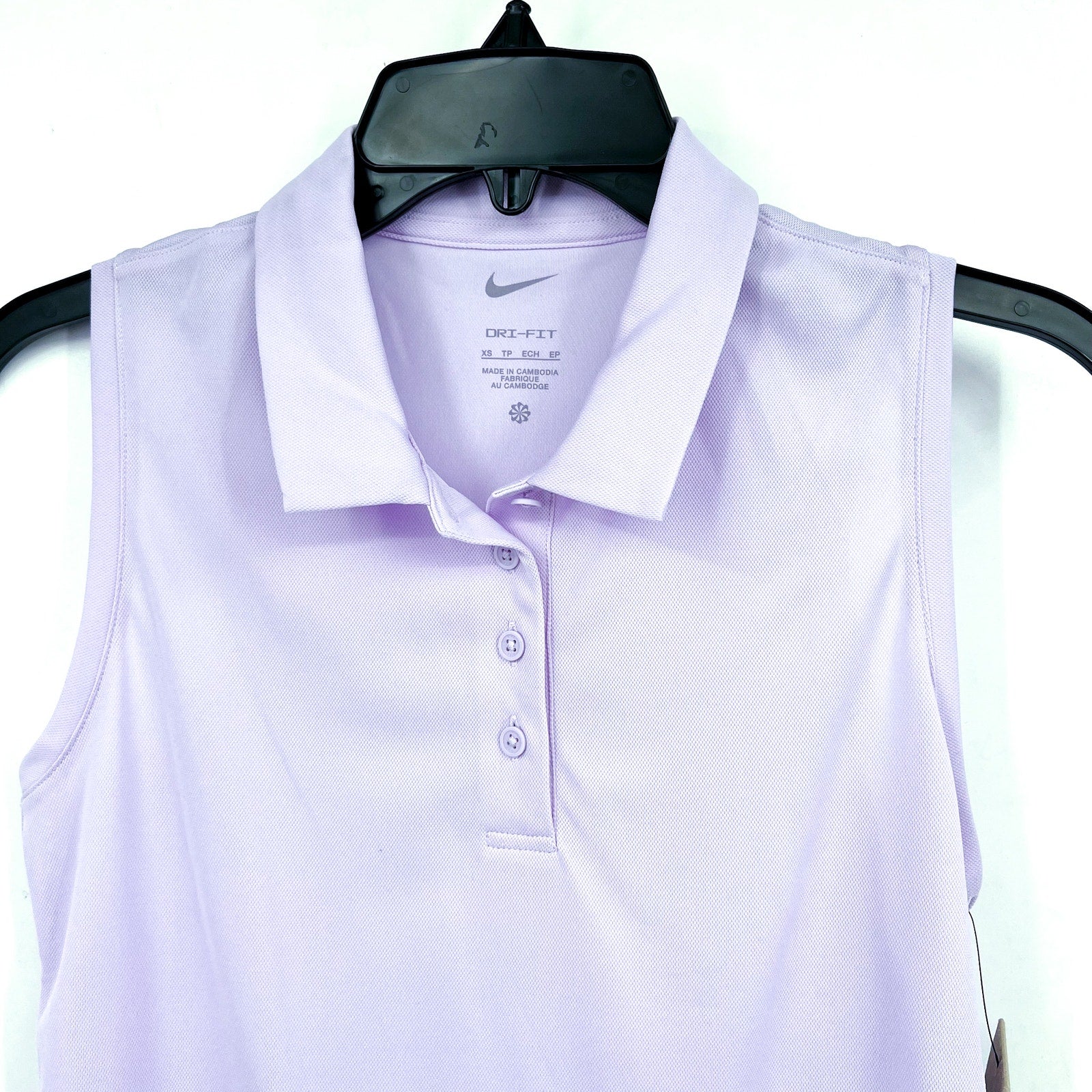 NIKE Women's Dri-Fit Victory Sleeveless Golf Polo Shirt XS Lilac Purple NWT