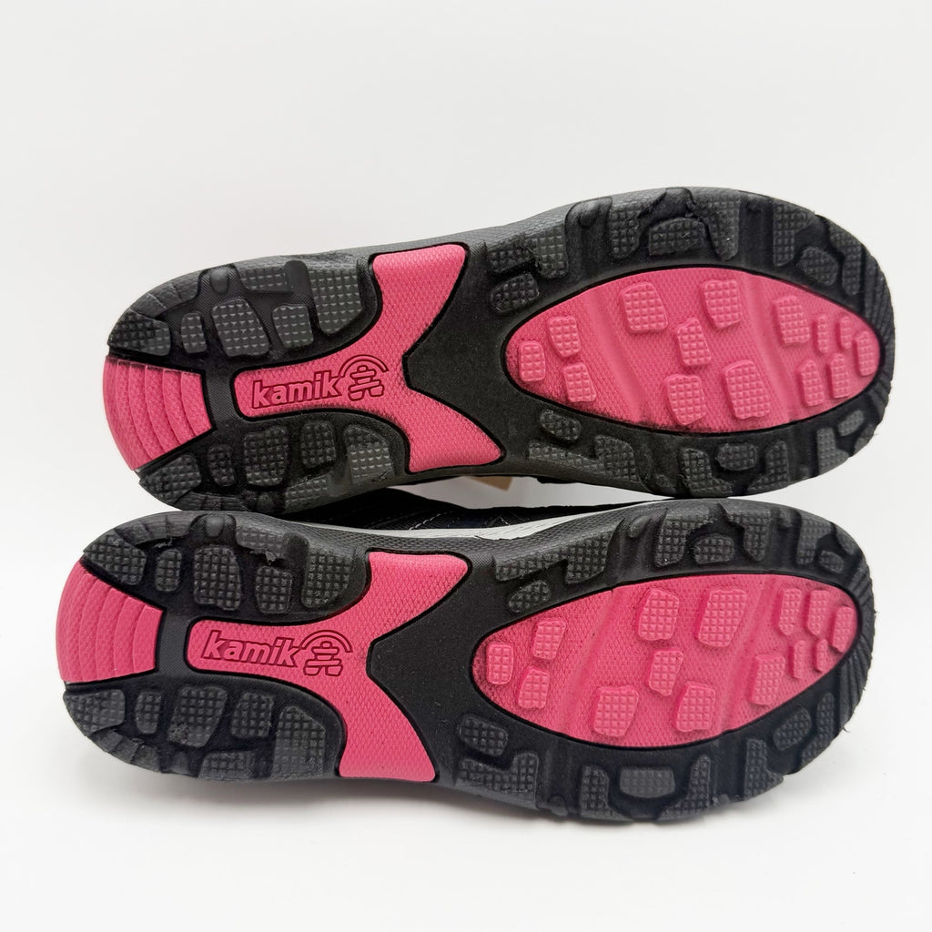 Kamik Girls Trax Outdoor Sneakers Size 5 Navy Blue Pink Bungee Waterproof NWT