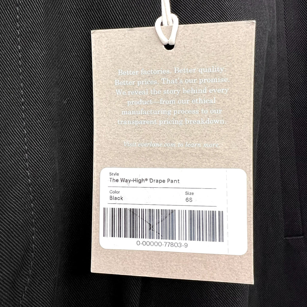 Everlane Womens The Way-High Drape Pants Size 6 30" Inseam Pleated Black NWT