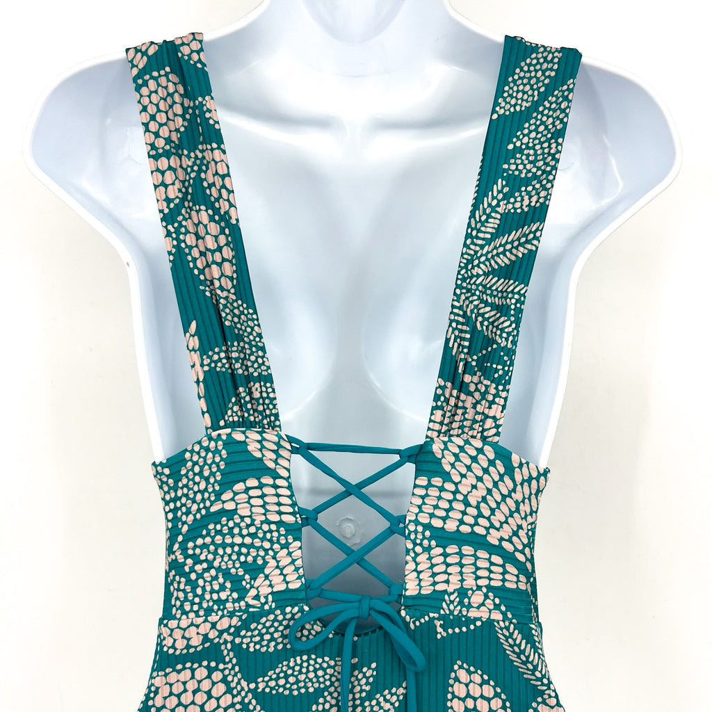 ROBIN PICCONE Women's Romy V-Plunge One-Piece Swimsuit Size 2 Green Ocean NWT