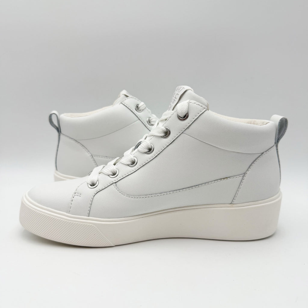 Naturalizer Womens Morrison Mid High Top Casual Sneakers US 6 White Leather NIB