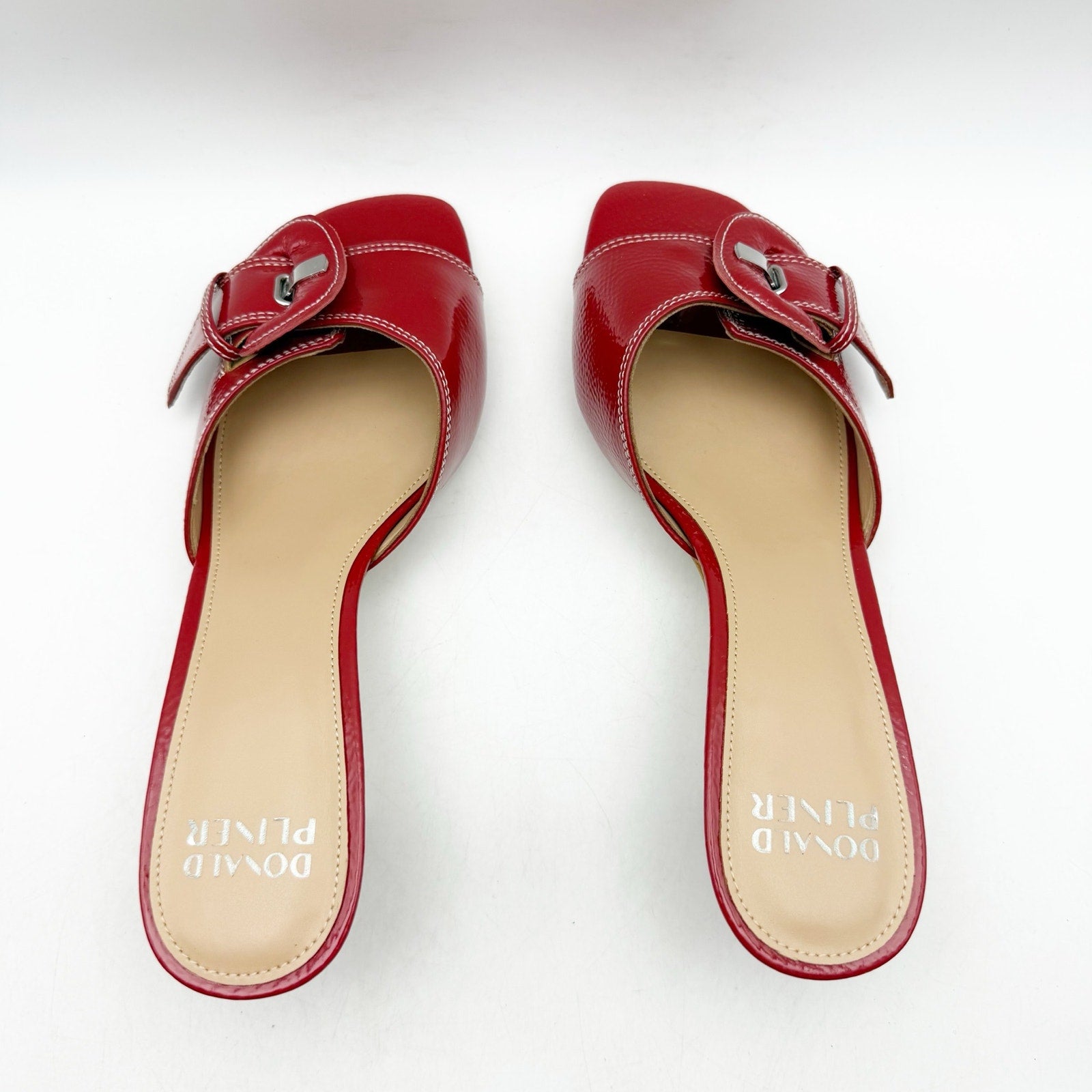 Donald Pliner Womens Cherry Heeled Sandal US 8.5 M Red Patent Leather NWOB