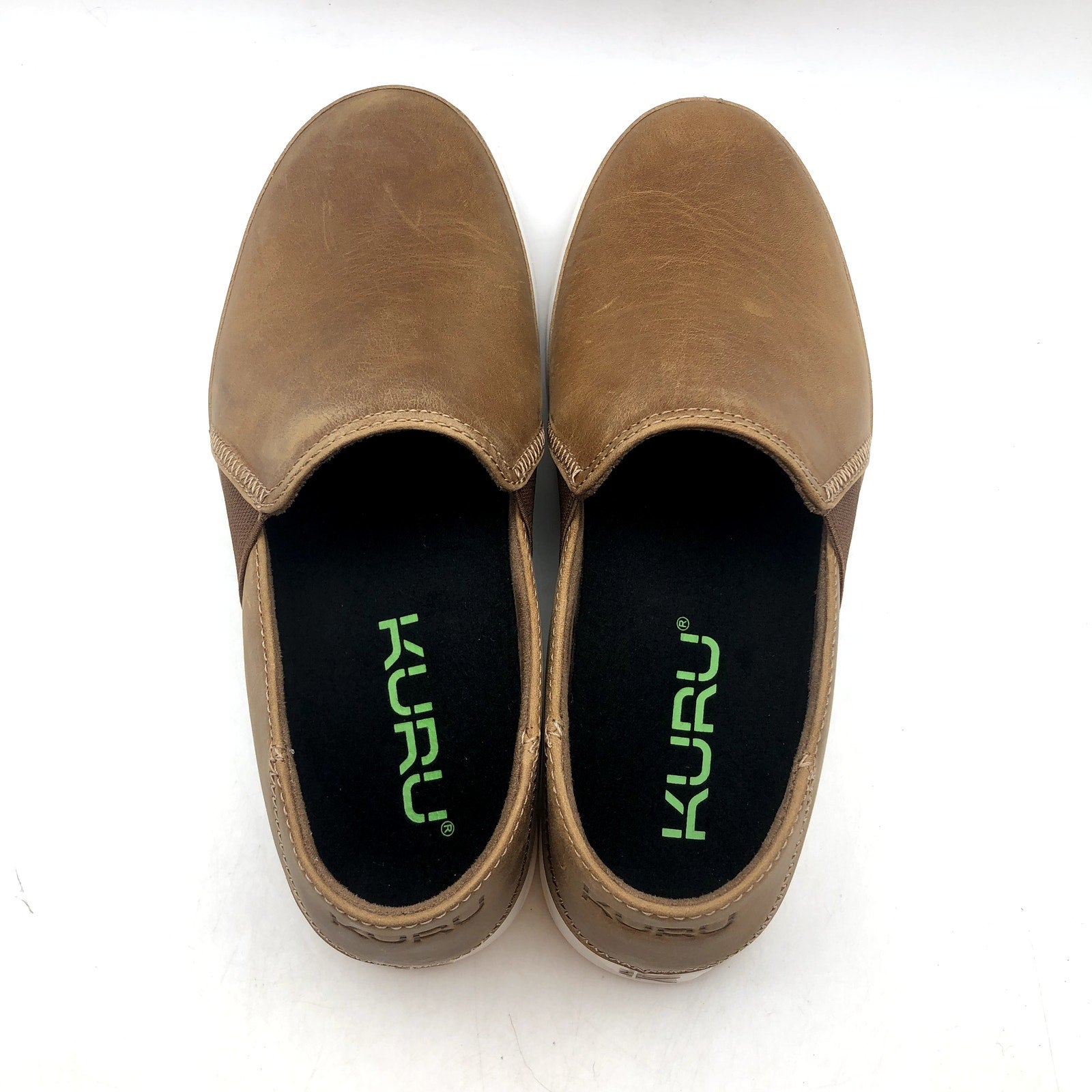 KURU Womens Roam Atla Slip On Sneakers Size 6 Cognac Brown Leather NIB