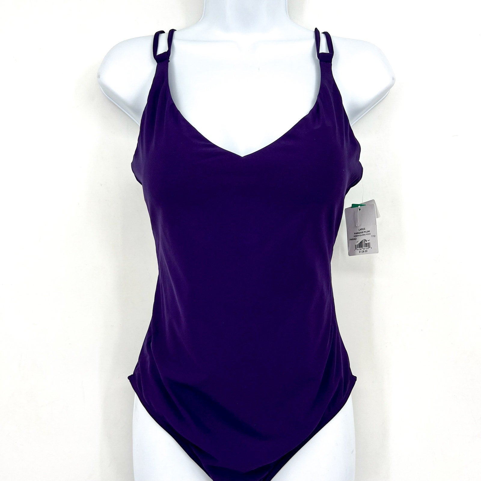 SUNSETS Women's Veronica One Piece Swimsuit Large Purple Plum Cross-Back NWT