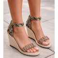 DOLCE Vita Womens Noor Wedge Sandals Size 8.5 Brown Espadrille Leather NWOB