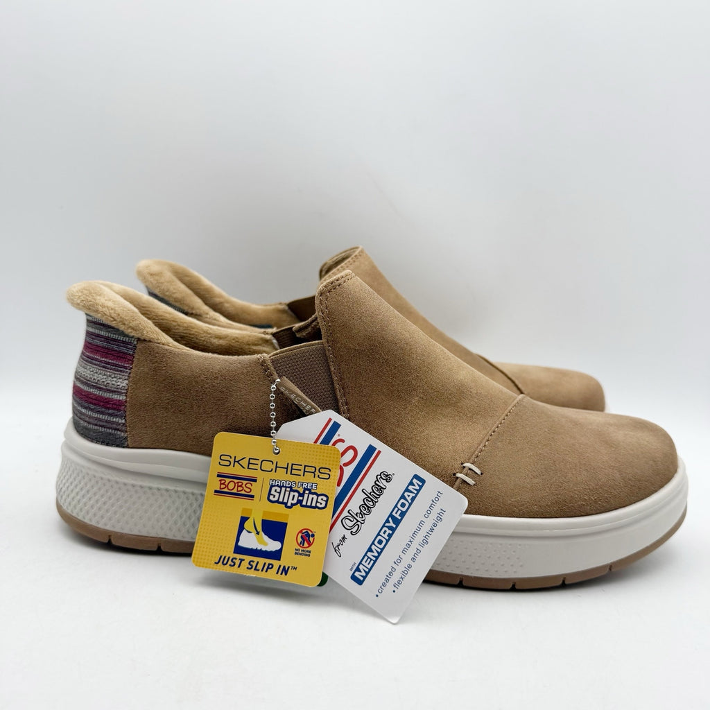 Skechers BOBS Womens Slip-Ins Skipper Wave Stay Snug Shoes US 9.5 Brown NWT