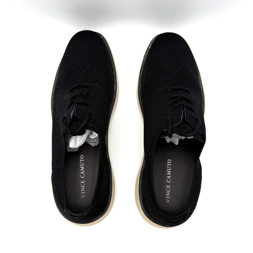 Vince Camuto Mens Hampt Wingtip Oxford Sneakers Size 11.5 Black Knit NIB