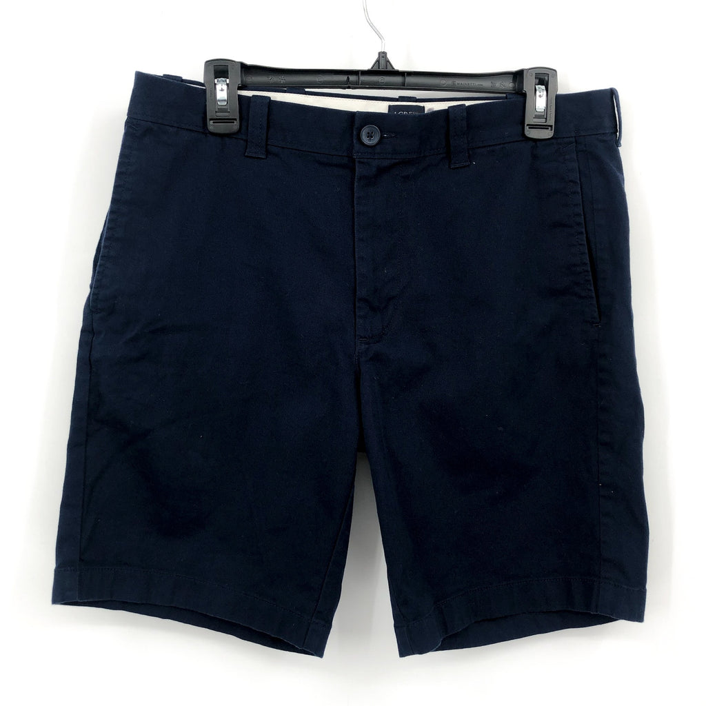 J.CREW Men's 9" Flex Chino Short Size 32 Navy Blue Flat Front Stretch H5020 NWOT