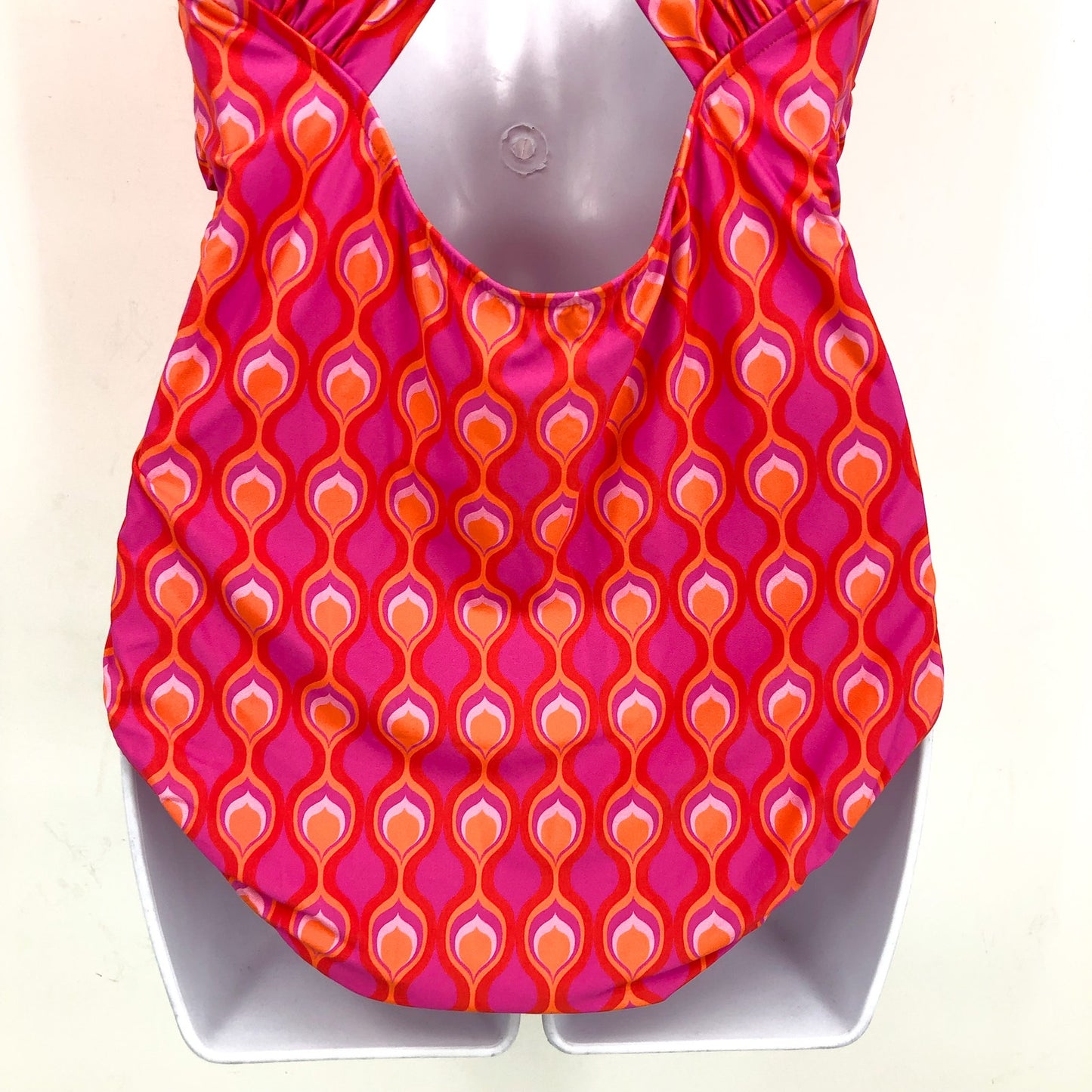 SEAFOLLY Cross-Back One Piece Swimsuit US 10 Red Chili Birds of Paradise