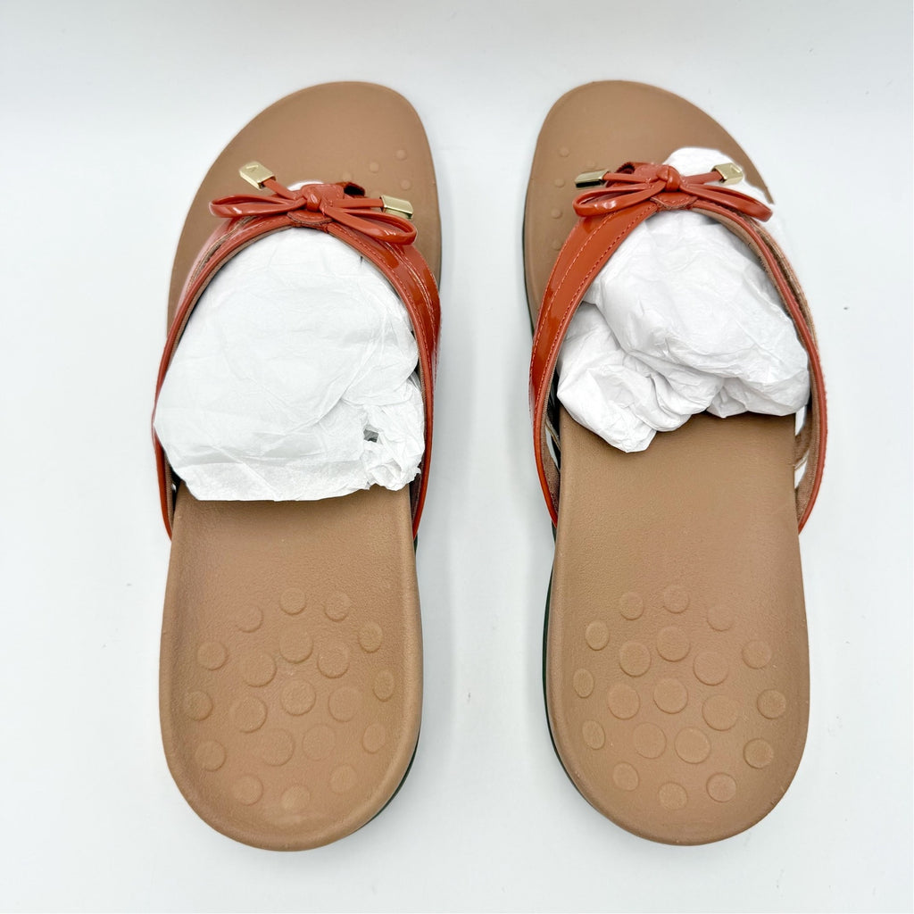 Vionic Womens Bella X Sandals Size 10 EU 41 Red Orange Flip Flops NWOB