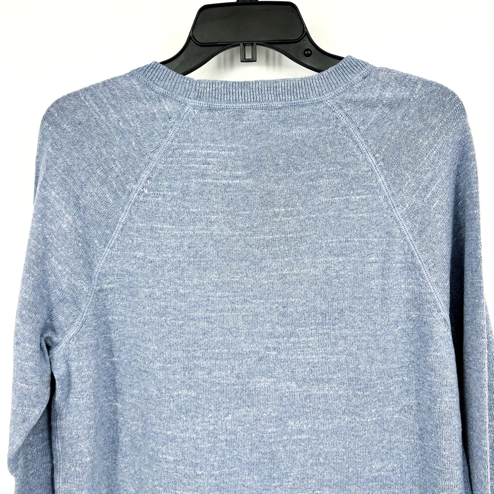 L.L BEAN Womens Slub Sweatshirt Sweater Medium Blue Indigo Organic Cotton NWT