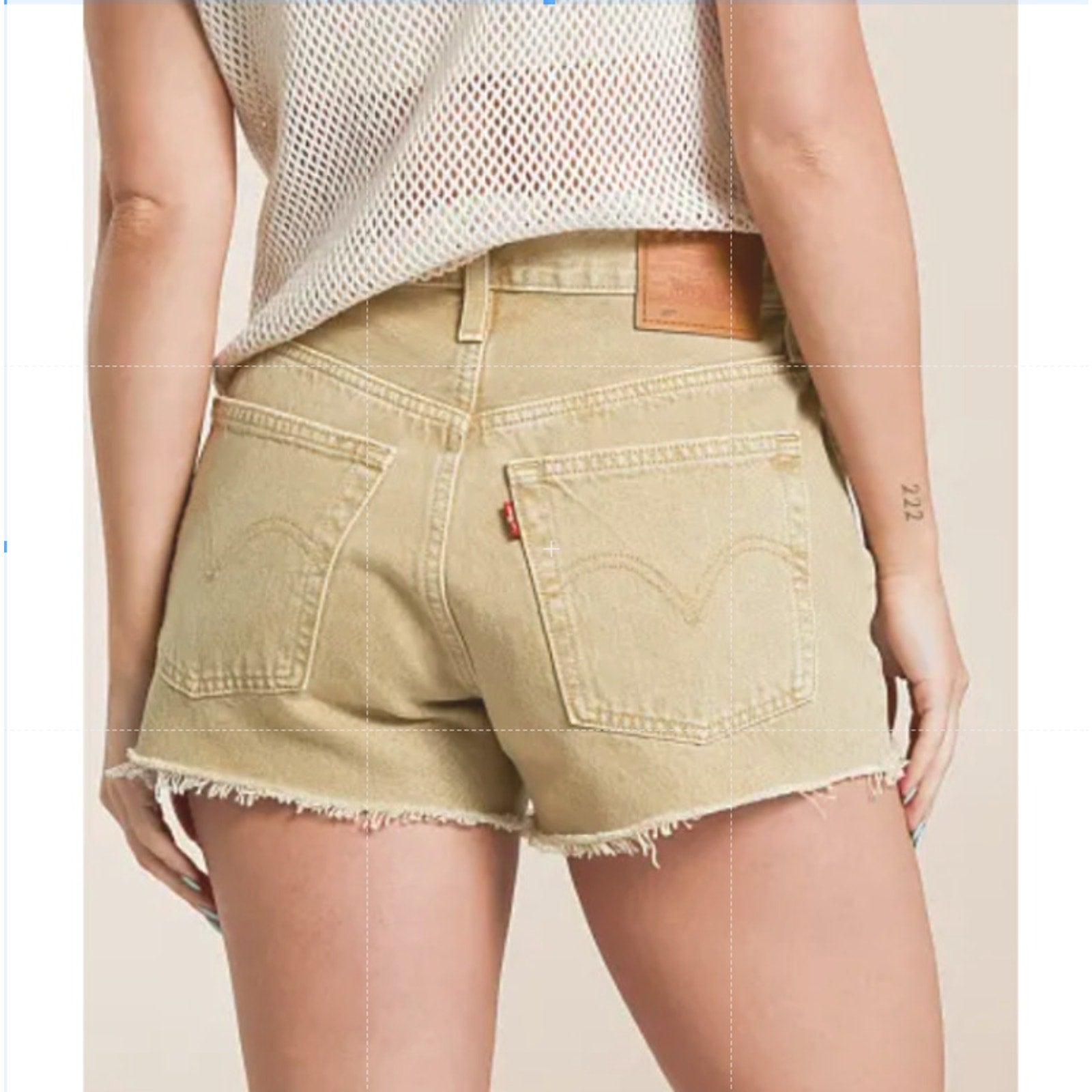 LEVI'S Womens 501 Original Fit Denim Shorts Size 25 US 0 Khaki Tan 563270399 NWT