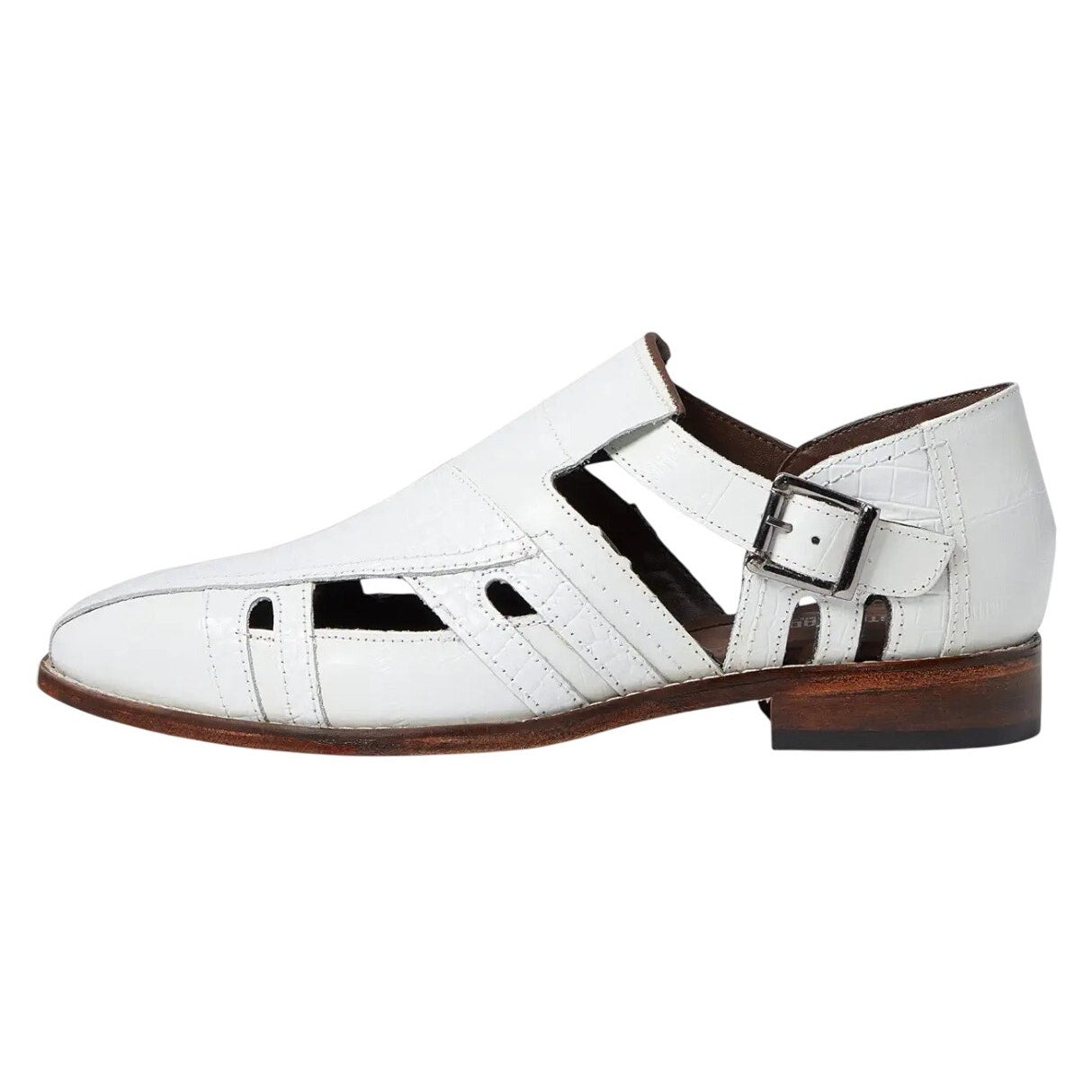 Stacy Adams Mens Calvino City Sandal US 10 M EU 43 White Printed Leather NIB
