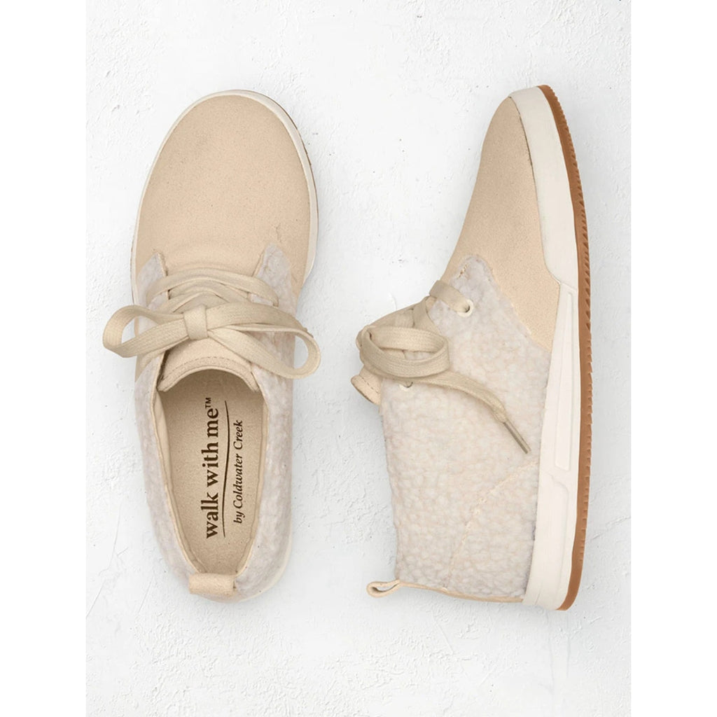 WALK WITH ME COLDWATER CREEK Highlands Sherpa Casual Sneakers 7.5M Cream NIB