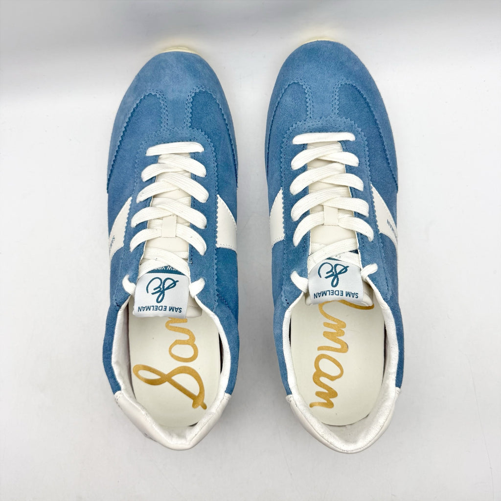 Sam Edelman Womens Isa Casual Sneaker US 11 Blue Suede Signature Collection NWOB