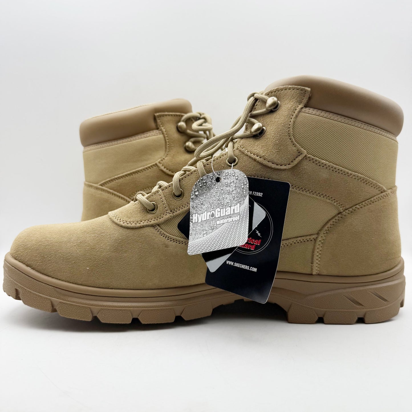 Skechers Mens Work Wascana Millit WP Boots US 15 Tan Leather Relaxed Fit NIB