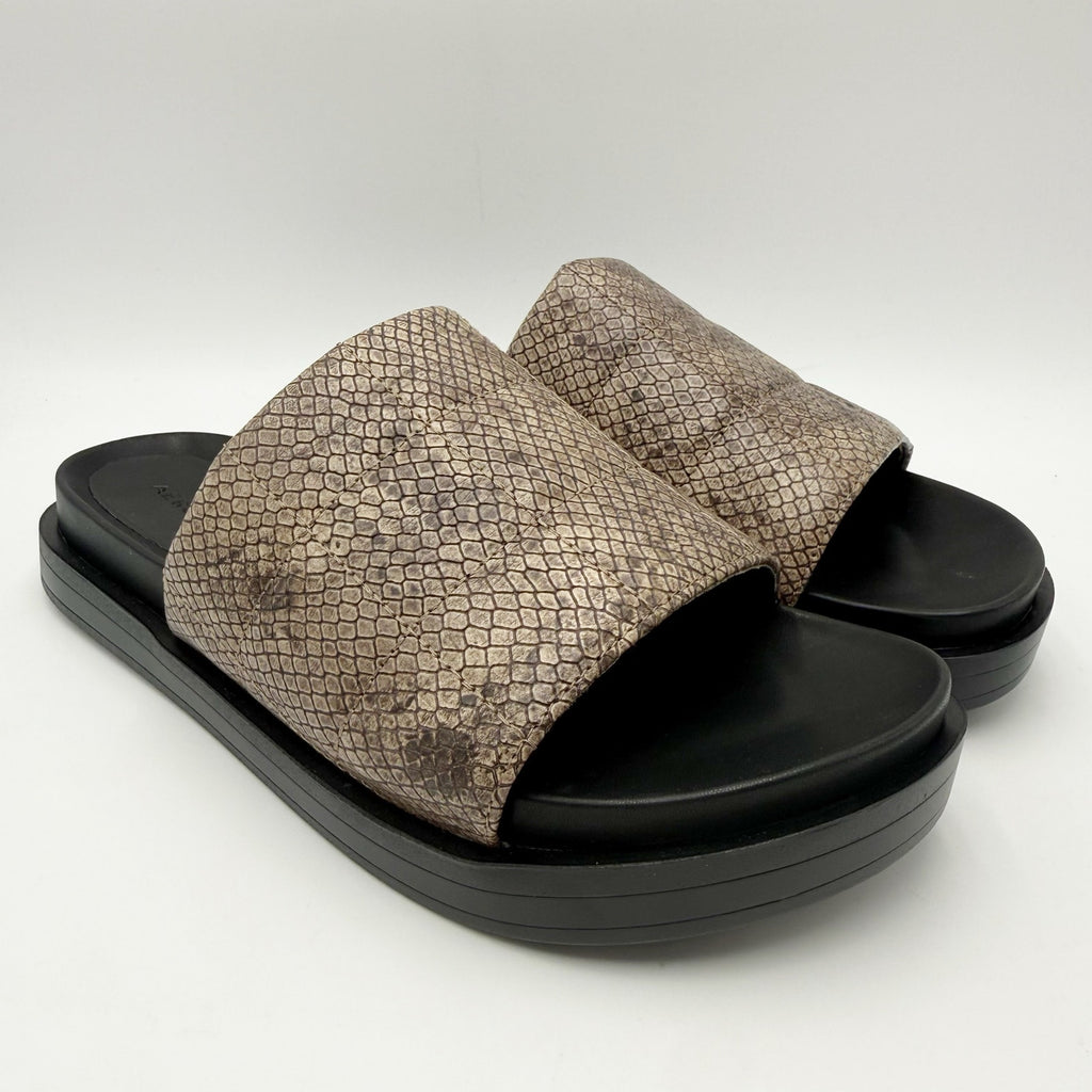 Aerosoles Womens Leila Slide Sandals Size 8.5 M Grey Snake Quilted NWOB