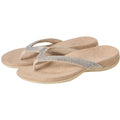 VIONIC Womens Dillon Shine Sandals Size 5 WIDE Cream Rhinestone Slip On NWOB