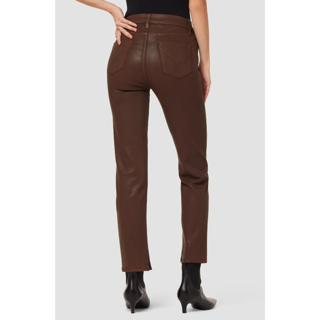 Hudson Womens Nico Straight Ankle Jean Size 25 US 0 Brown Coated Mid-Rise NWOT