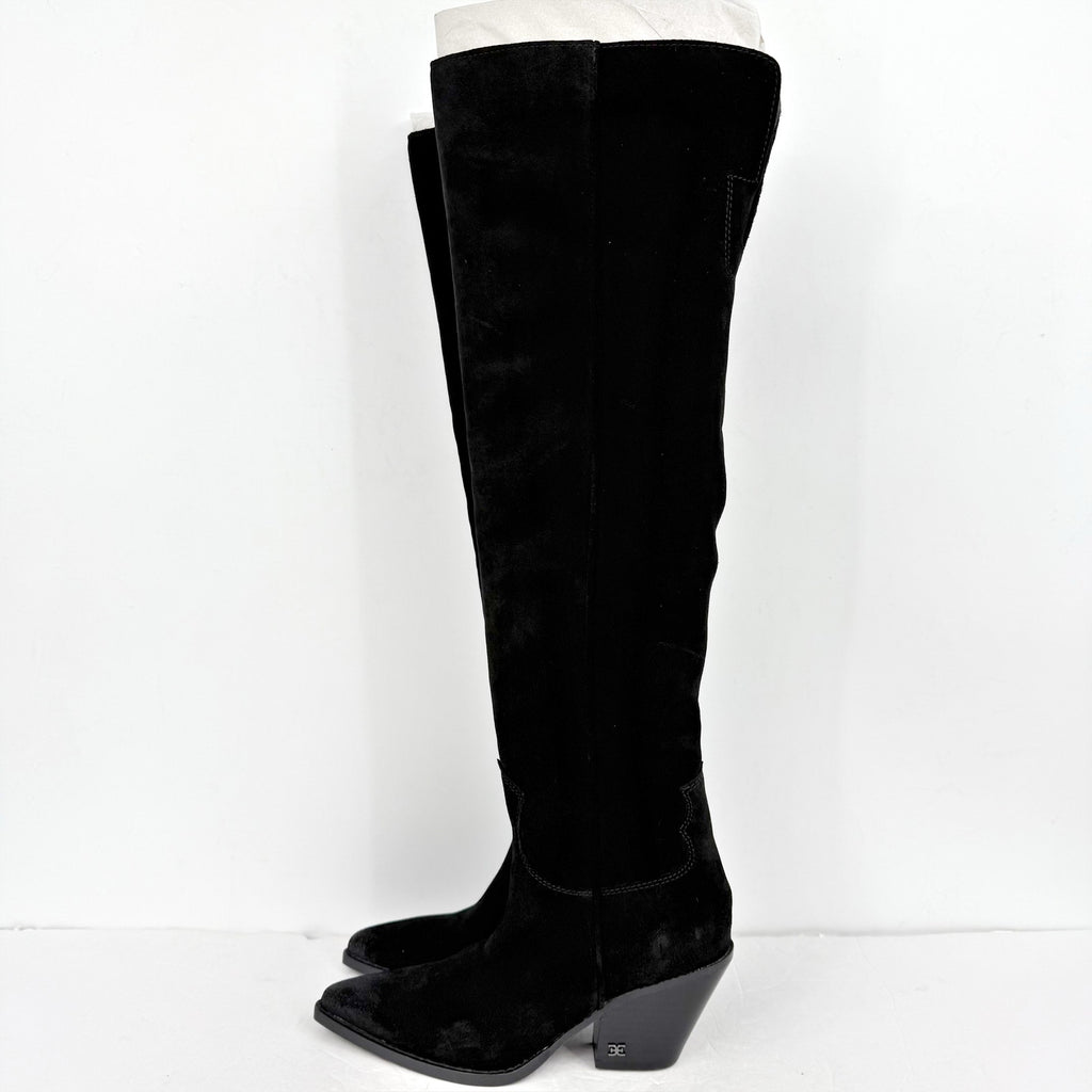 Sam Edelman Women Julee Over The Knee Boot Size 6 M Black Suede Leather NWOB