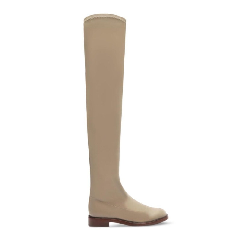 Schutz Womens Kaolin Over The Knee Flat Boots US 8 B EU 38.5 Beige NWOB