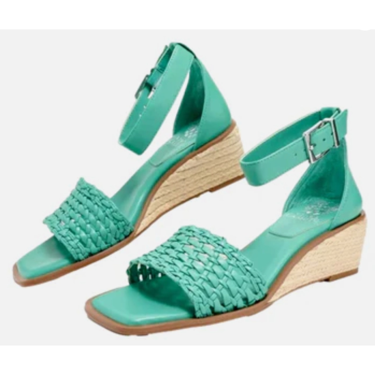 Vince Camuto Womens Bretandi Espadrille Wedge Sandals Size 7.5 Blue Green NIB