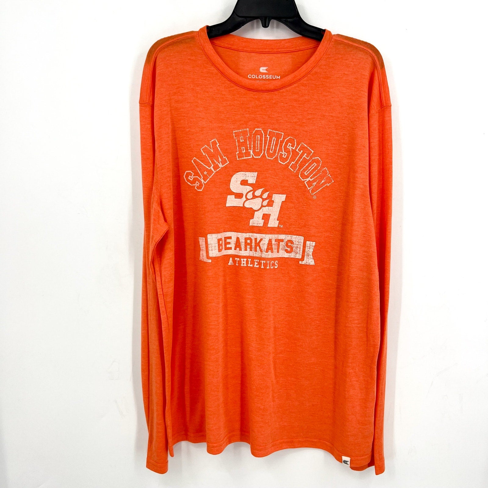 COLOSSEUM Mens Sam Houston State Bearkats T-Shirt XXL Orange Long Sleeve NWT