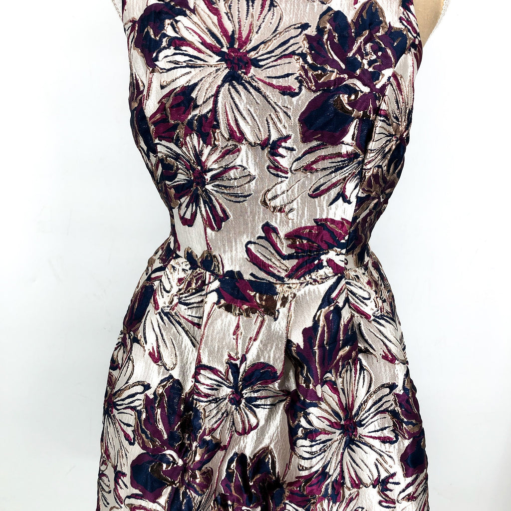 LILLY PULITZER Jollian Floral Jacquard Dress Size 8 Silver Purple NWOT